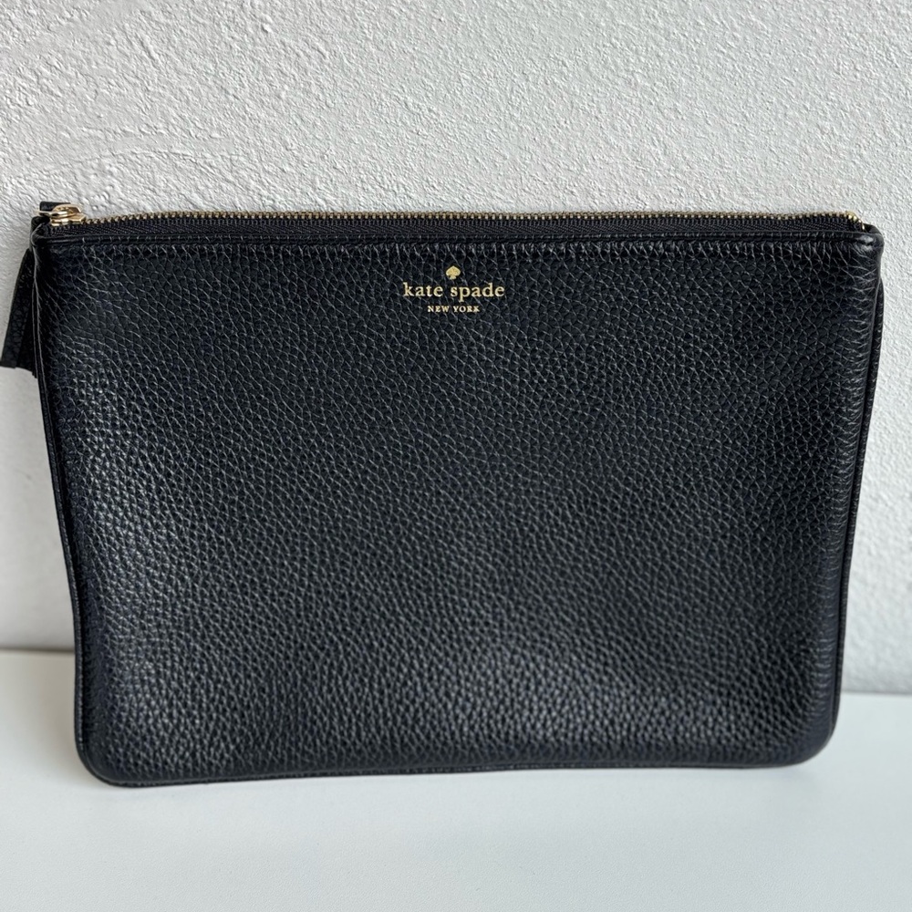 Kate Spade Black Pebbled Leather Pouch